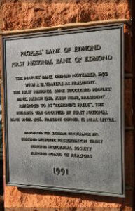Peoples' Bank plaque